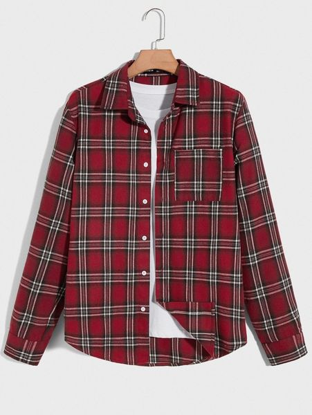 

men tartan print shirt without x6ex#, White;black