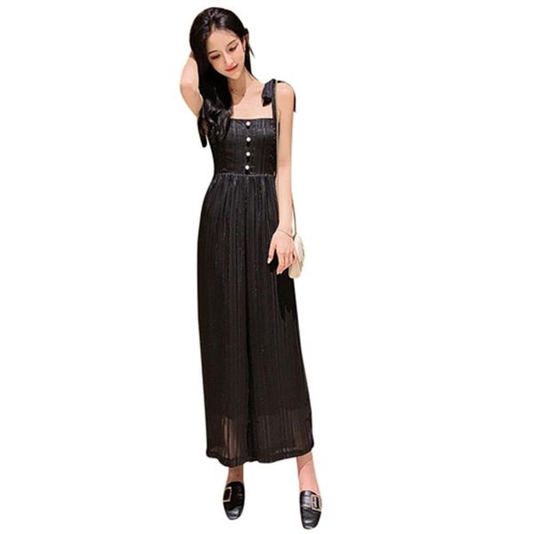 

women's jumpsuits & rompers arrival 2021 fashion women party bowknot condole belt elegant ladies leg casual office lady playsuits, Black;white