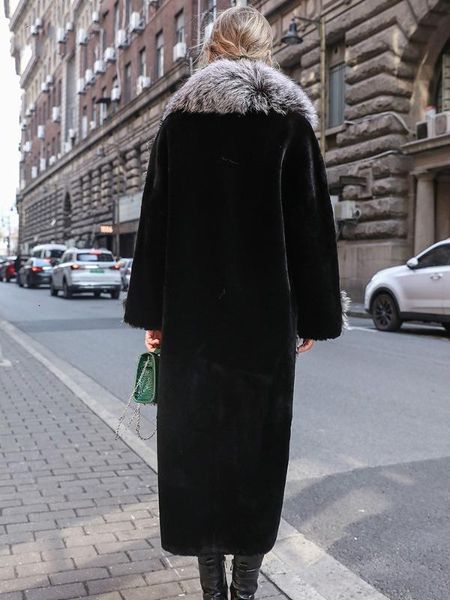 

women's fur & faux natural real coat female wool jacket autumn winter women clothes korean vintage double-faced zt51281 fho0, Black