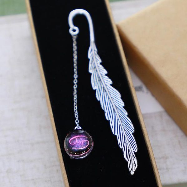 

party favor birthday constellations metal feather bookmark luminous pendant is practical creatives gift for readers student friend th