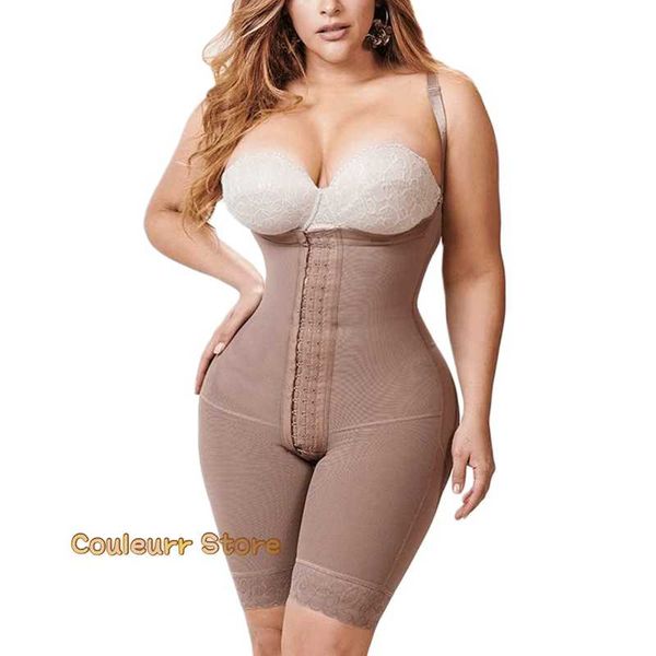 

women's shapers knee length underbust full body shaper fajas colombianas bulifter for women postpartum reductive girdle waist trainer c, Black;white