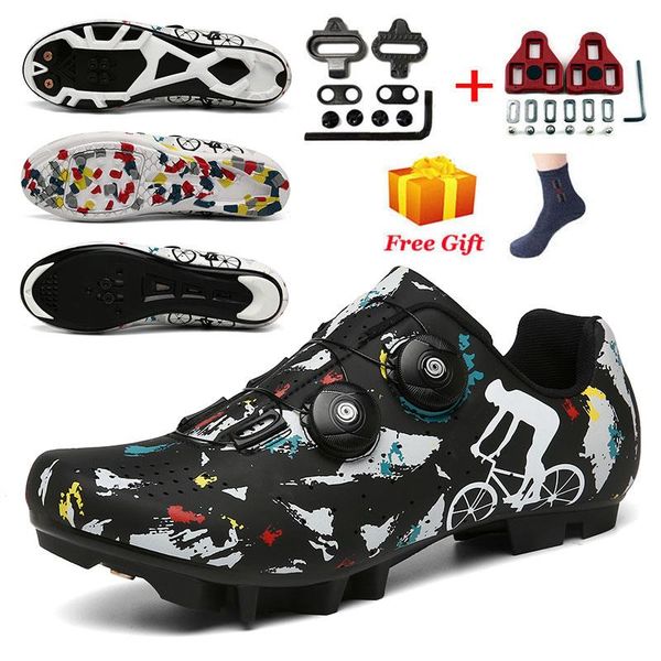 

cycling footwear non-lock shoes men outdoor sport sapatilha ciclismo non-slip rubber sole racing bicycle road bike sneakers, Black