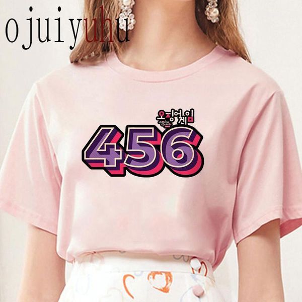 

women's t-shirt 2021 harajuku fashion korean style squid game shirt women kawaii cartoon summer 456 tee tshirt female1, White