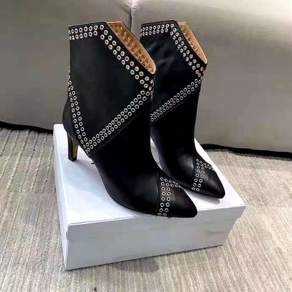 

boots women's shoes paris demka black genuine leather lahia eyelets ankle