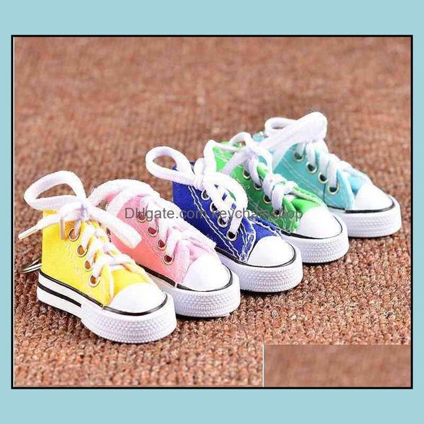 

keychains fashion aessories colorf women chains for lovers small canvas car chain sier plated shoe rings key holder c755 drop delivery 2021, Silver