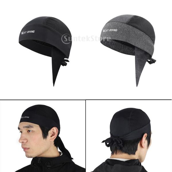 

summer cycling skull cap helmet liner hat headband balaclava motorcycle caps & masks, Black