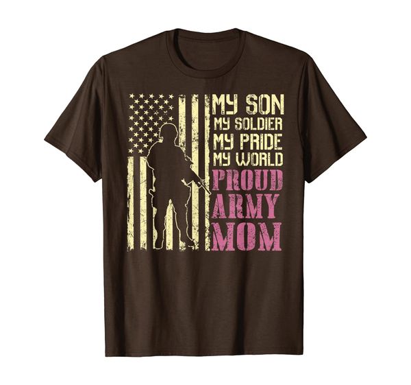 

my son is a soldier proud army mom shirt mother gift t-shirt, White;black
