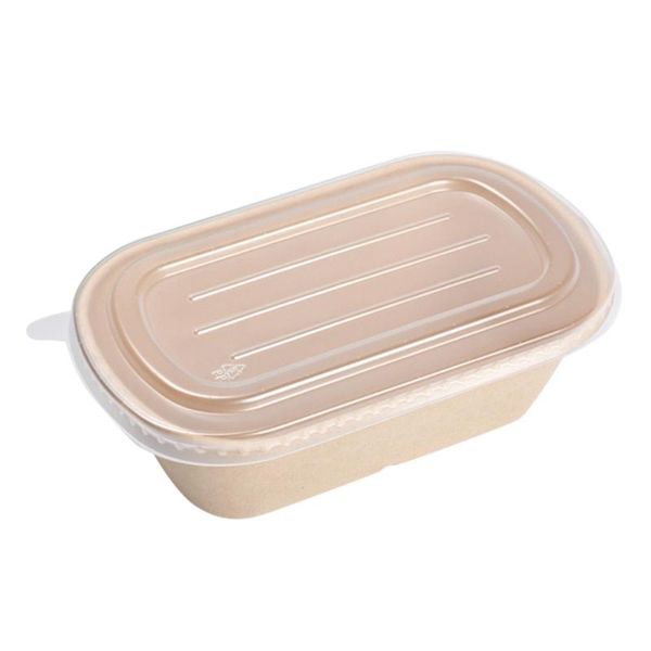 

dinnerware sets 10pcs 850ml disposable meal prep containers paper takeout box eco-friendly lunch boxes (pulp lid)