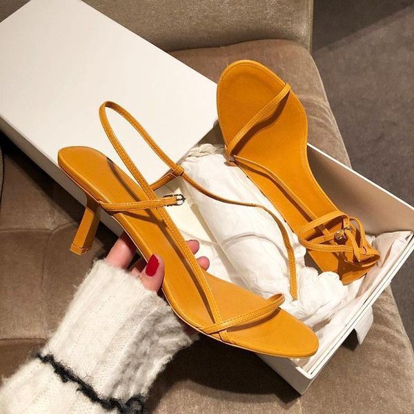 

sandals net celebrity korean version of the 2021 summer female high-heeled shoes with a word wild women's, Black