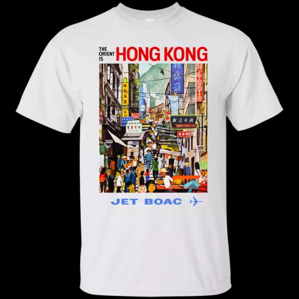 

Hong Kong, Boac, Retro, Travel Poster, TWA, T200 Sport-Tek Sporty T-Shirt, White;black
