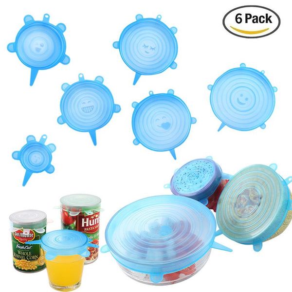 

kitchen storage & organization 6pcs silicone fresh-keeping cover bowl sealed refrigerator film universal pot