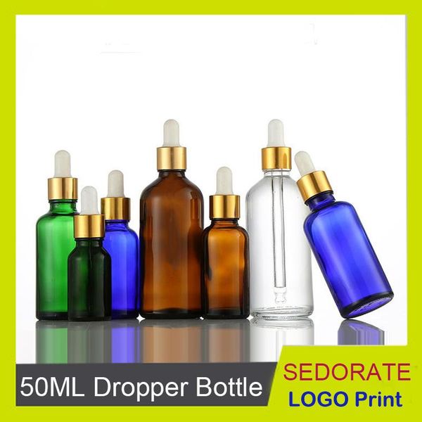 

storage bottles & jars sedorate 10 pcs/lot green glass bottle 50ml cosmetic perfume blue with dropper lid essential oil clear lz019
