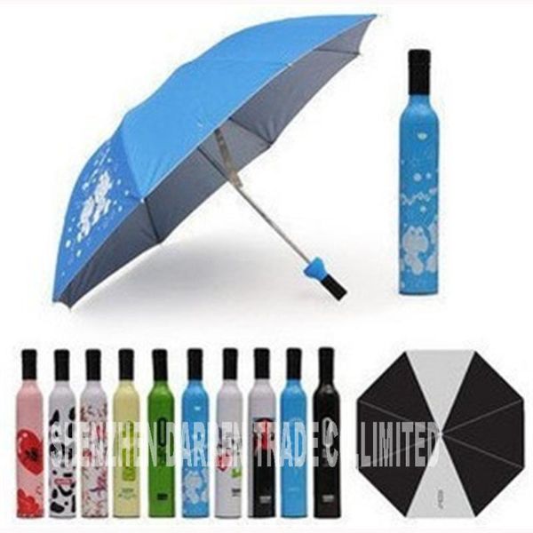 

umbrellas 10 pcs / lot custom creative bottle of wine umbrella 31 colors craft