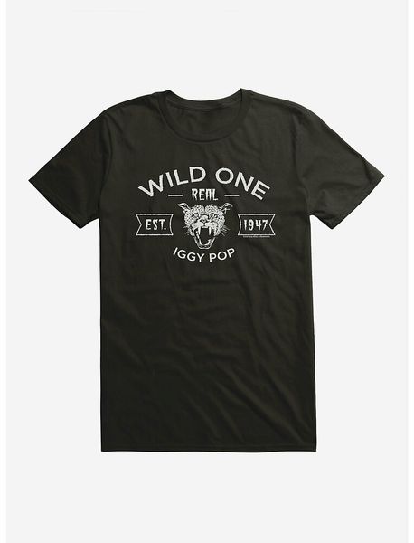 

iggy pop wild one t-shirt, White;black
