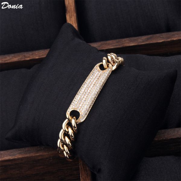 

donia jewelry european and american hip hop chain with zirconwedding jewelry men's banquet set decoration gift, Black