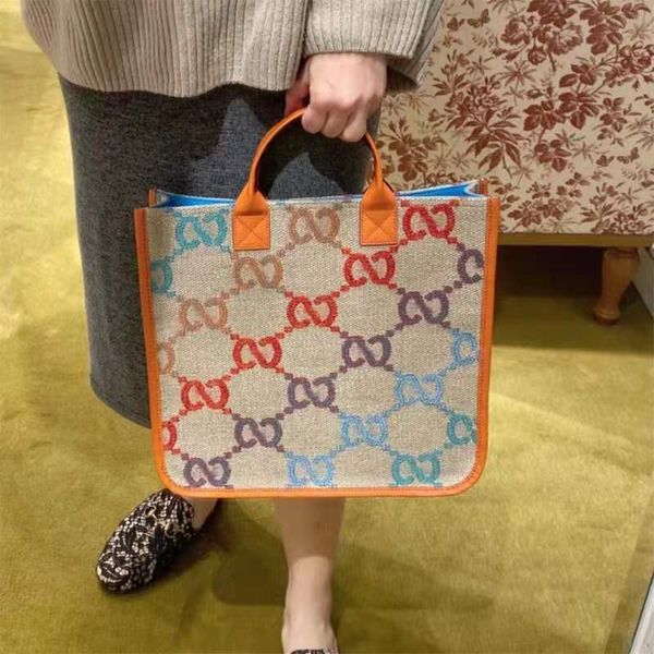 

wholesale net little red book same canvas printing hand color embroidery big women's fashion shopping bag 2021 luxuryss designerss yw