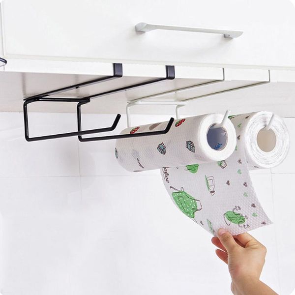 

kitchen storage & organization iron paper rack holder shelf organizer cupboard hanging towel tissue cling film box