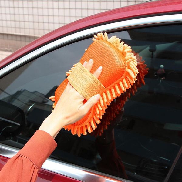 

orange cleaning sponge rag squares car care window washing 1pc