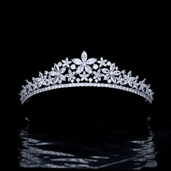 

hair clips & barrettes floral tiaras full zircon bride wedding crown headband forest series hairband women jewelry accessories hq0417, Golden;silver