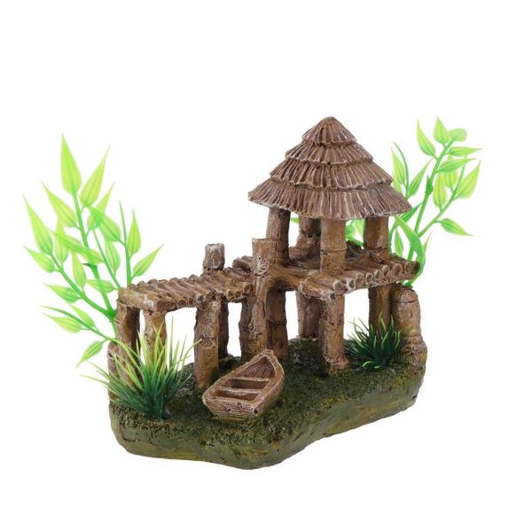 

1pc aquarium decoration house shape ornament resin craft for home decorations