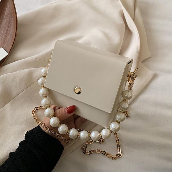 

pearl design mini pu leather crossbody bags for women 2021 chain shoulder handbags and purses female travel cross body bag