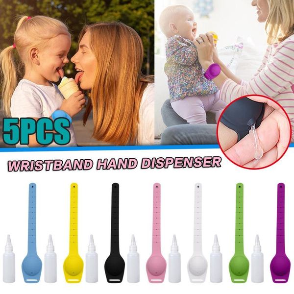 

portable bracelet wristband hand dispenser 10ml sanitizer dispensing 5pc dispenser+5pcs beak bottle50 liquid soap
