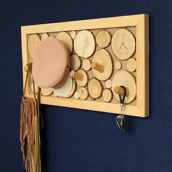 

decorative objects & figurines creative wall solid wood hook personality wooden hanging clothes rack cloakroom living room wedding party dec