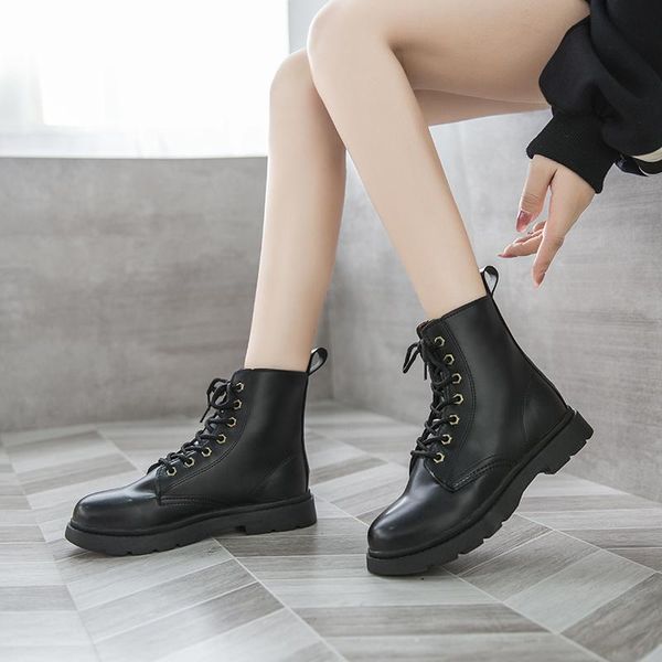 

autumn early winter boots women shoes thick sole non-slip ladies ankle fashion brand footwear yx2665, Black