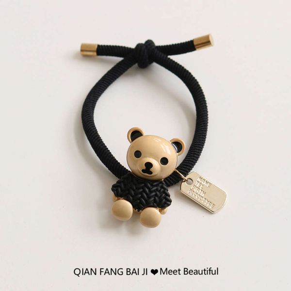

hair bandsmetal bear hair ring with thick elastic band, Pink