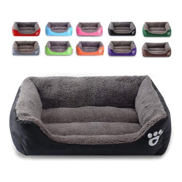 

kennels & pens footprints plush pet nest kennel cat dog warm soft sleeping bed cushion home