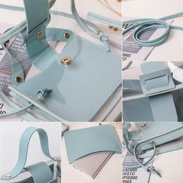 

evening bags transparent square sling bag cool pvc shoulder messenger mobile lady