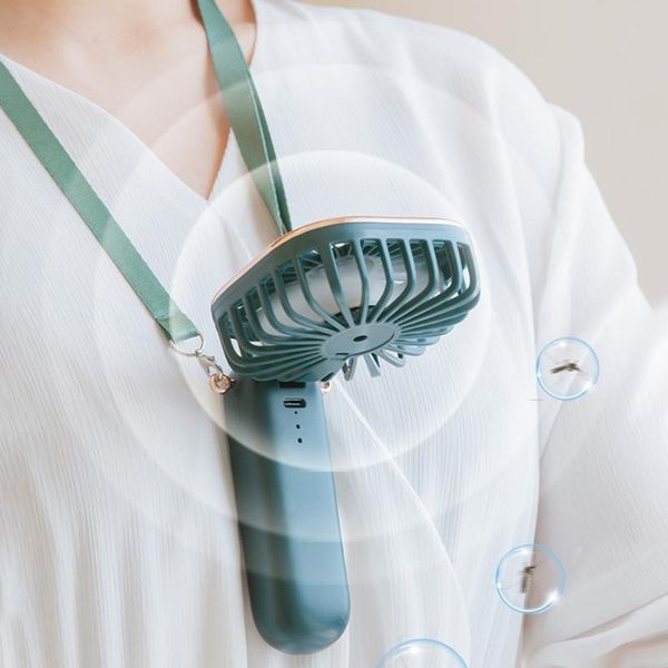 

portable mini neck fan handheld foldable usb rechargeable home office summer mosquito repellent personal air cooler electric fans