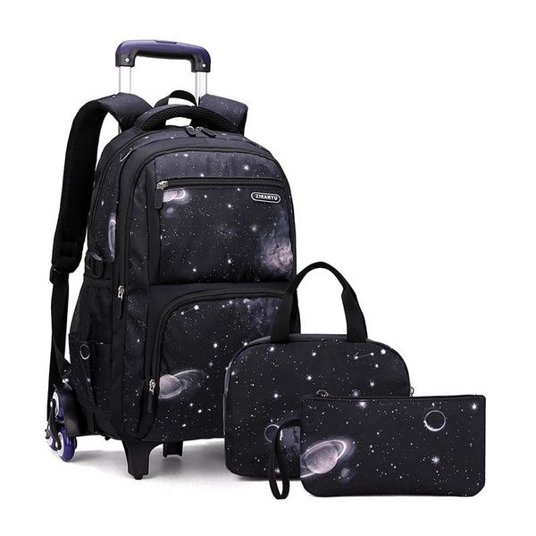 

school bags 6 wheels suit trolley children bag for kid's travel rolling luggage schoolbag waterproof backpack on mochilas