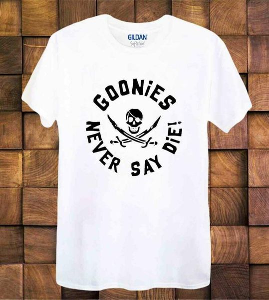 

the goonies never say die t shirt ladies men's tee t-shirts, White;black