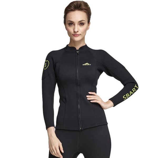 

swim wear sbart ladies 2mm neoprene wetsuit long-sleeved swimsuit shirt uv protection swimming diving jacket