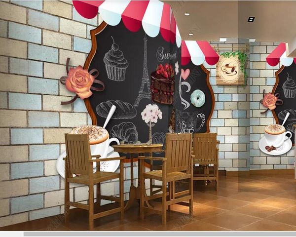 

wallpapers papel de parede cake dessert coffee sweet afternoon tea cafe bar 3d wallpaper mural,living room kitchen wall papers home decor