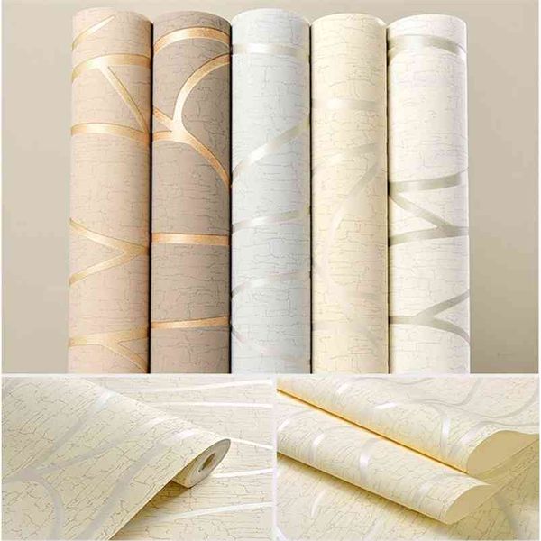 10M On-Woven Wallpaper Papel de Parede Simples Rolo Quarto Dinning Sala de Living Parede Revestimento Moderno 3D Wall Papel Decoração Home 210722