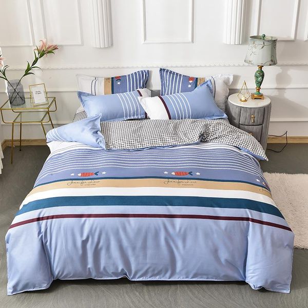 

bedding sets blue little fish soft duvet cover set 3/4 pieces comfortable double design sheet pillowcase for kids and oceania
