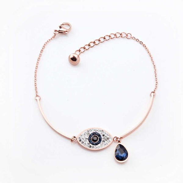 

devil's eye star bracelet with rose gold titanium steel, Golden;silver