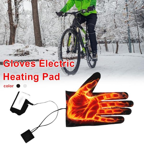 

cycling gloves five-finger usb heating pad lightweight pads dc power supply with 3-level thermostat switch films, Black