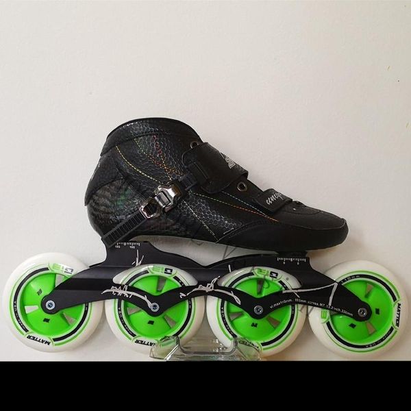 

layers carbon fiber inline speed skates boots with cnc skating base f1 matter gi3 roller wheel 90mm 100mm 110mm tyre sneaker