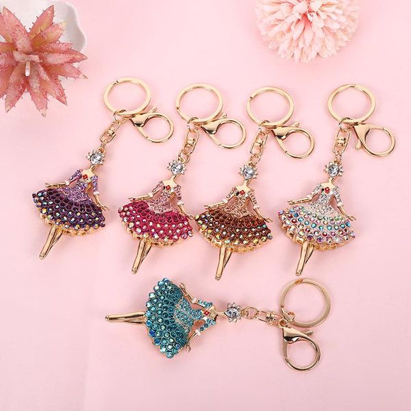

keychains net red ins style european and american color angel ballet girl exquisite keychain creative small gift handbag pendant, Silver