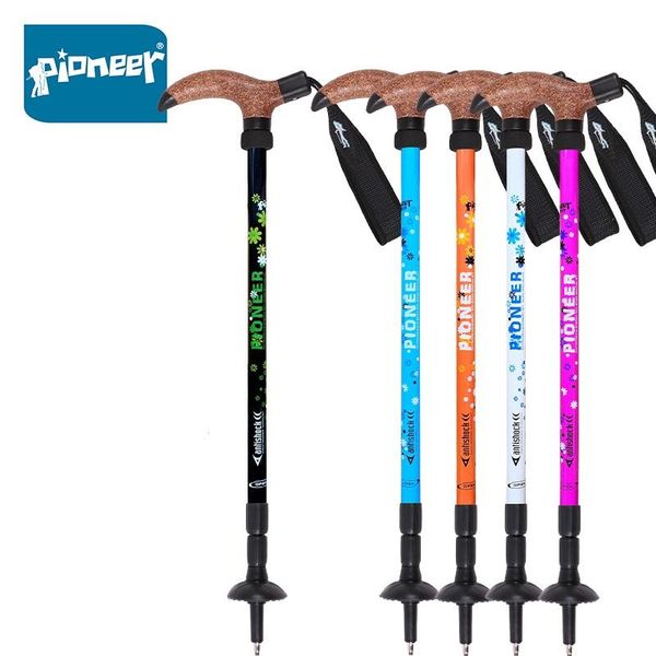 

trekking poles carbon fiber cork t-handle ultralight collapsible nordic outdoor walking stick anti portable hiking trail pole