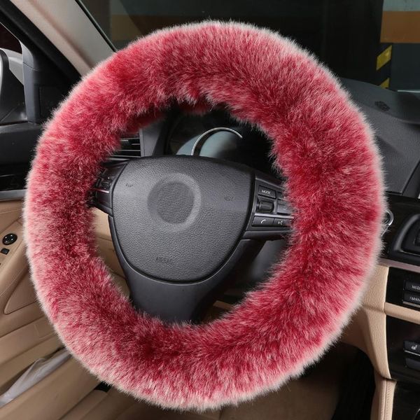 

steering wheel covers universal winter warm cover case soft long wool plush auto accessories
