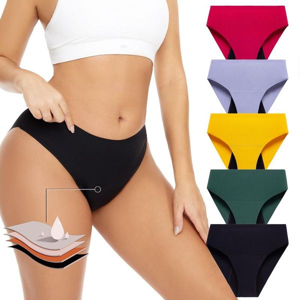 

women's panties women seamless period underwear for physiological pants leak proof mesh breathable briefs under, Black;pink