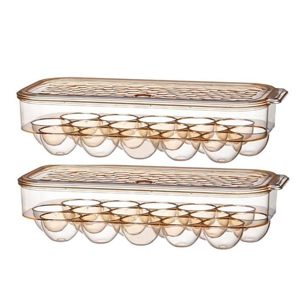 

storage bottles & jars 2 packs transparent egg container,refrigerator box,stackable container with lid -16 eggs