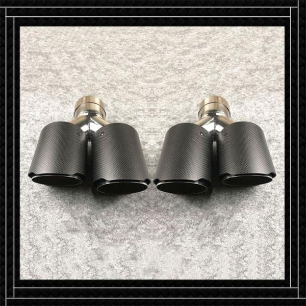 

motorcycle exhaust system 1 pair car styling y model dual muffler tip universal 304 stainless steel carbon fiber for akrapovic pipe tailpipe