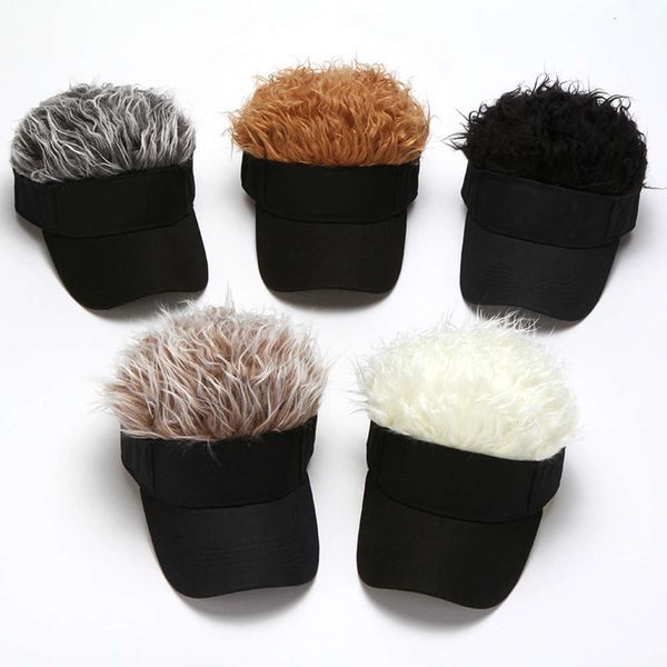 

sun hat cotton hollow wig baseball hip hop funny duck tongue sun landlord hat, Blue;gray