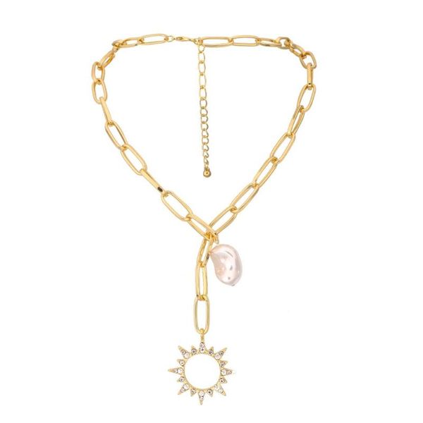 

punk multi layered crystal sunflowers necklace collar statement long pendant women jewelry chains, Silver