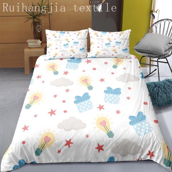 

bedding sets 3d printing cartoon science bed cover luxury 2/3pcs white set duvet 240x220  king quilt